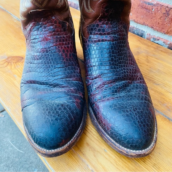 Wrangler | Vintage WB Masterson Special Edition Brown Cowboy Boots 9.5 - Picture 5 of 8